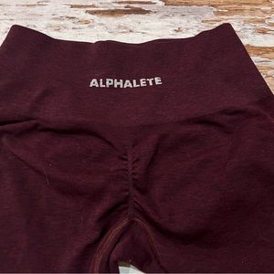 Alphalete maroon heathered scrunch leggings